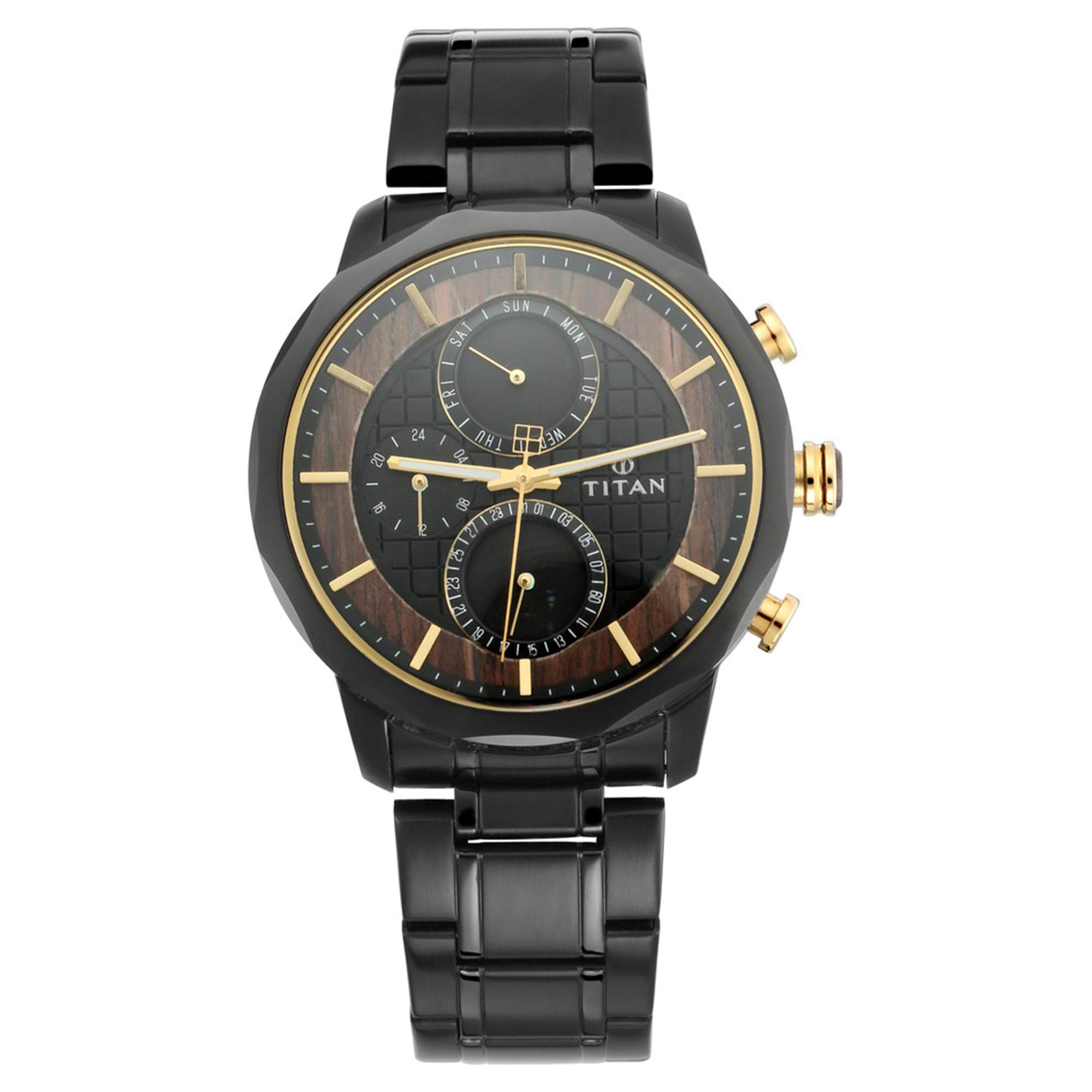 For Men Titan Raga Black Metal Watch Buy Online Titan Minimals