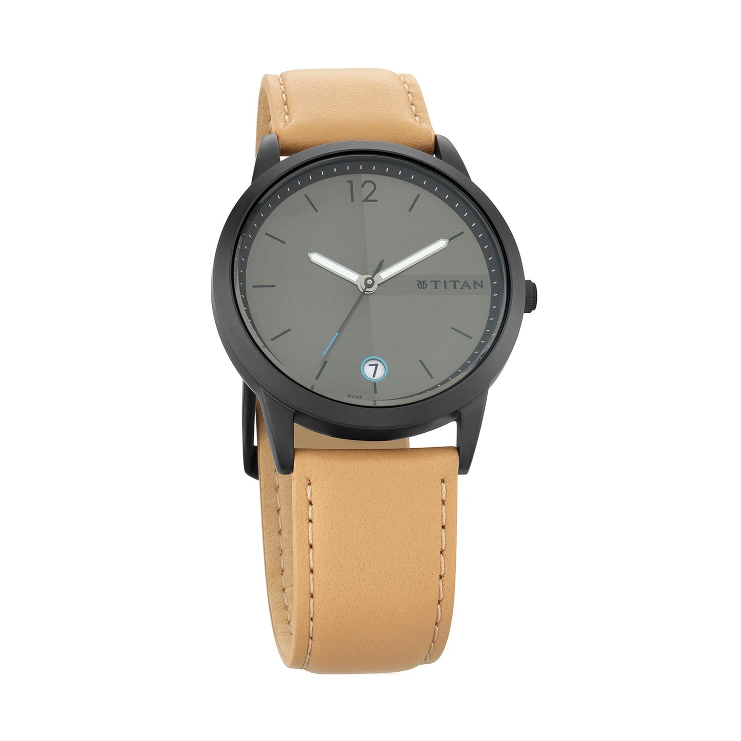 Titan Analog with Date Anthracite Dial Leather Strap watch for Men