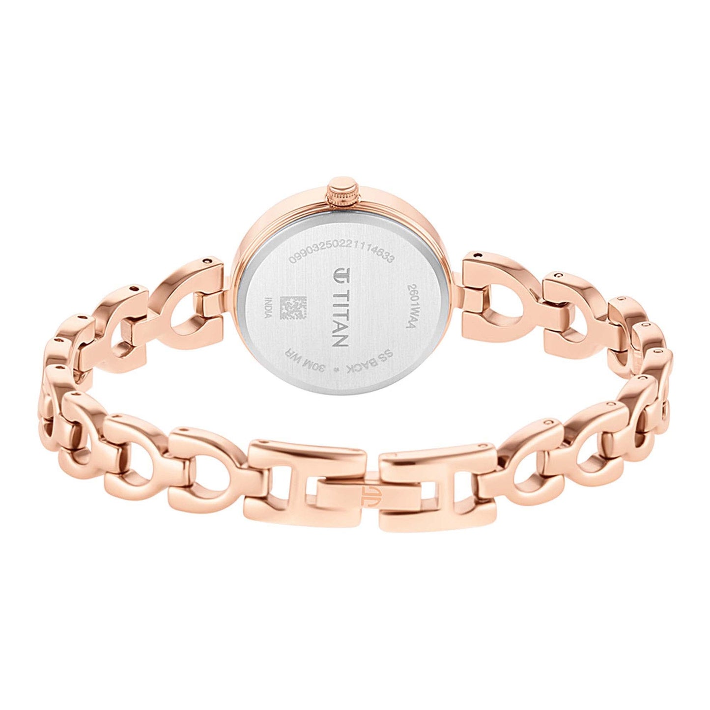 Titan Lagan Brown Dial Analog Metal Strap Watch for Women