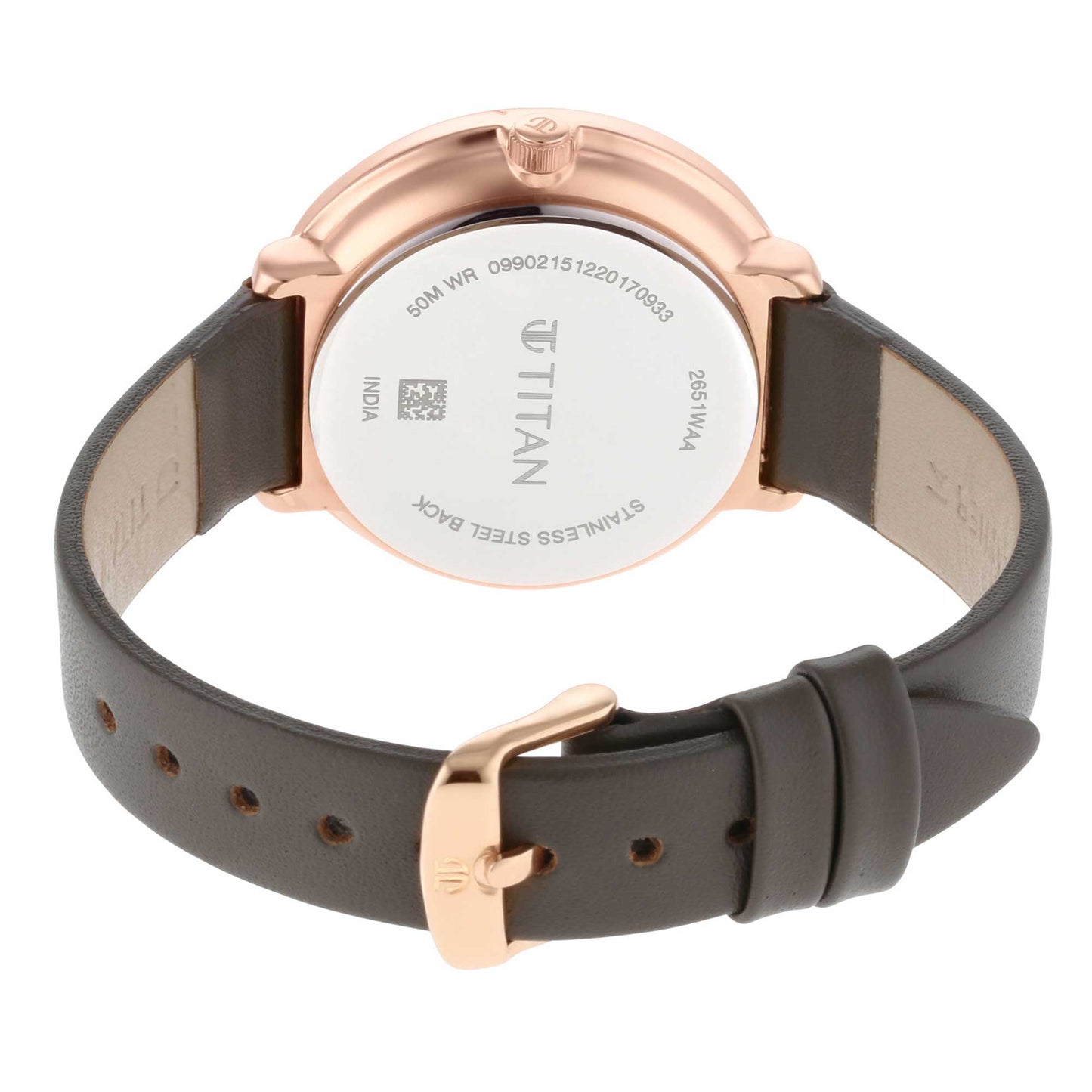 Titan Workwear Black Dial Women Watch With Leather Strap