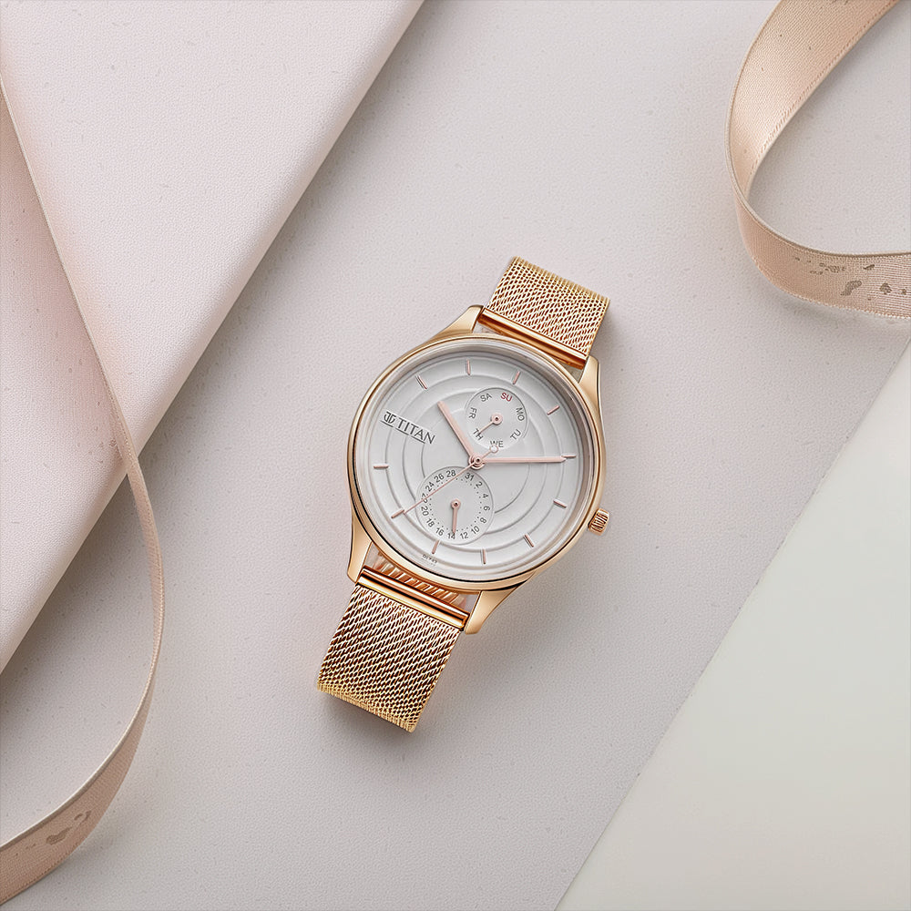 Titan Neo Workdays Silver Dial Multi Stainless Steel Strap watch