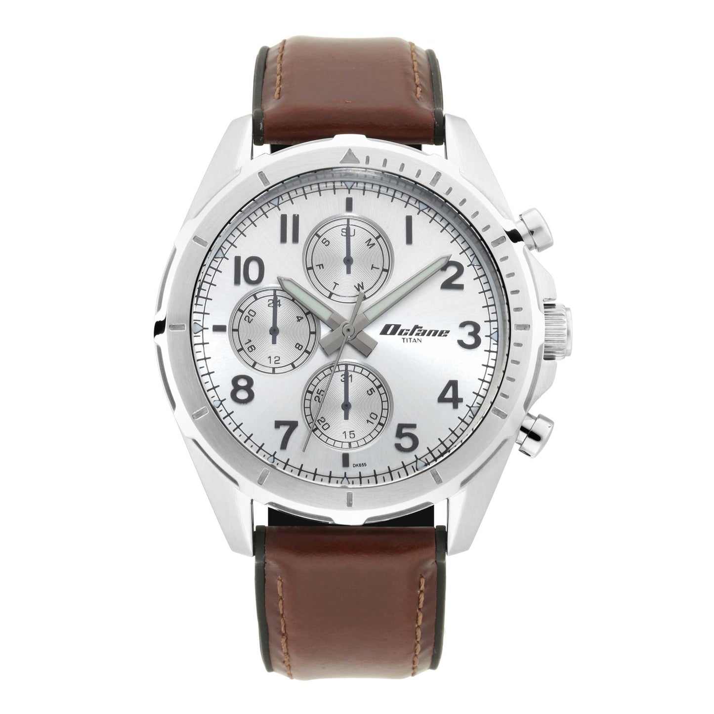 Titan Multi Silver Dial Leather Strap watch for Men