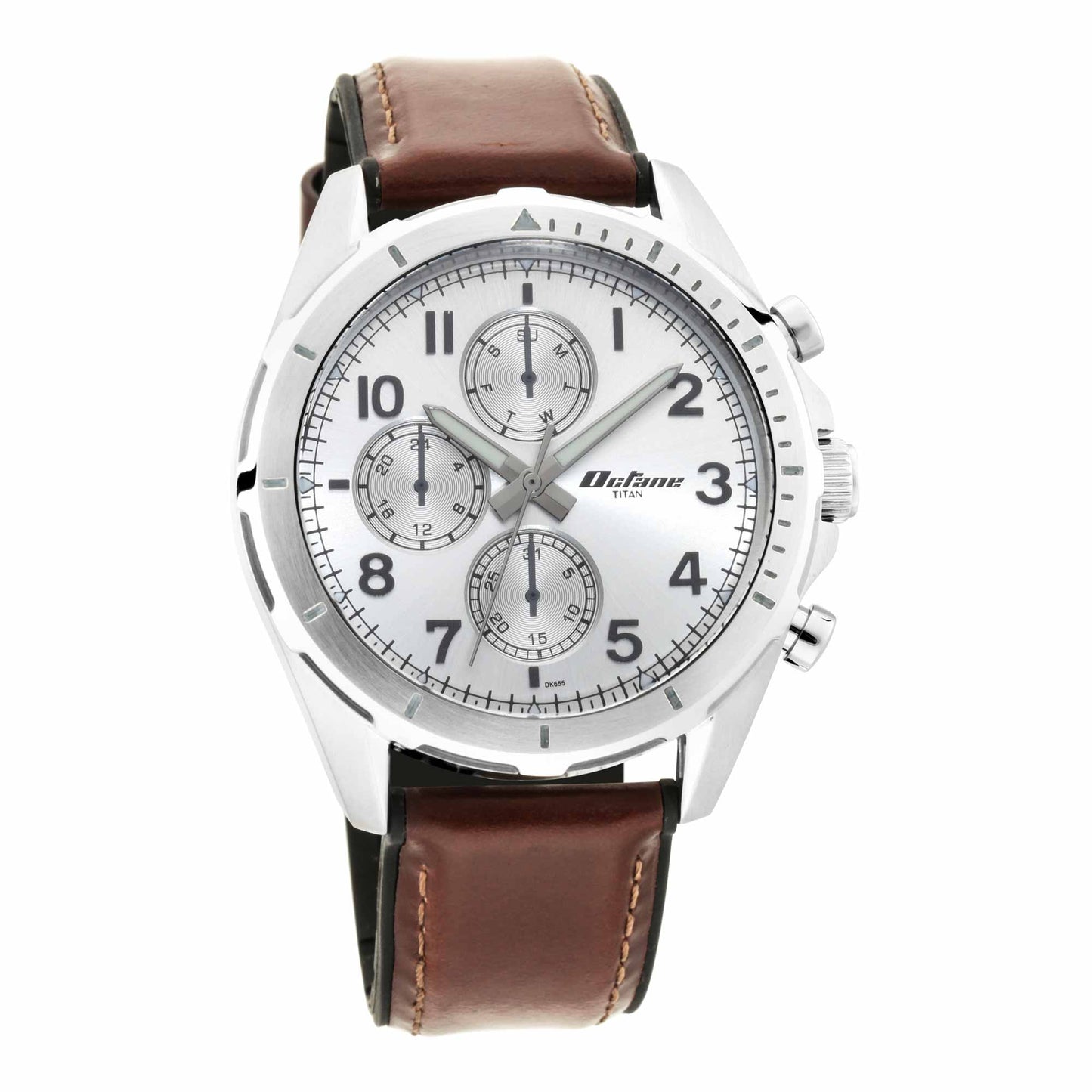 Titan Multi Silver Dial Leather Strap watch for Men