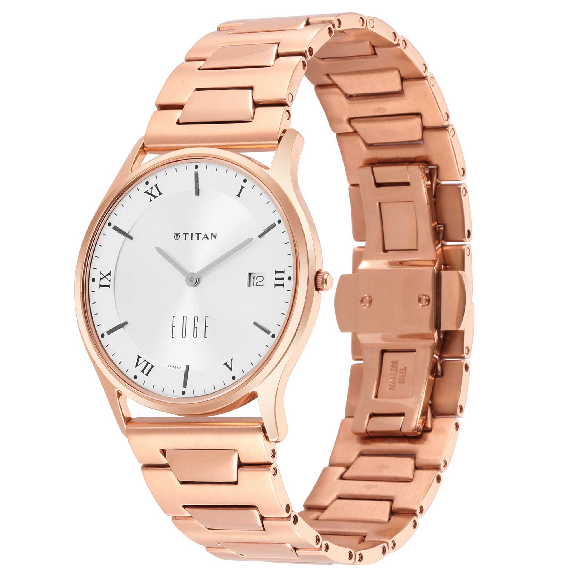 Titan Quartz Analog Silver white Dial Stainless Steel Strap Watch for Men