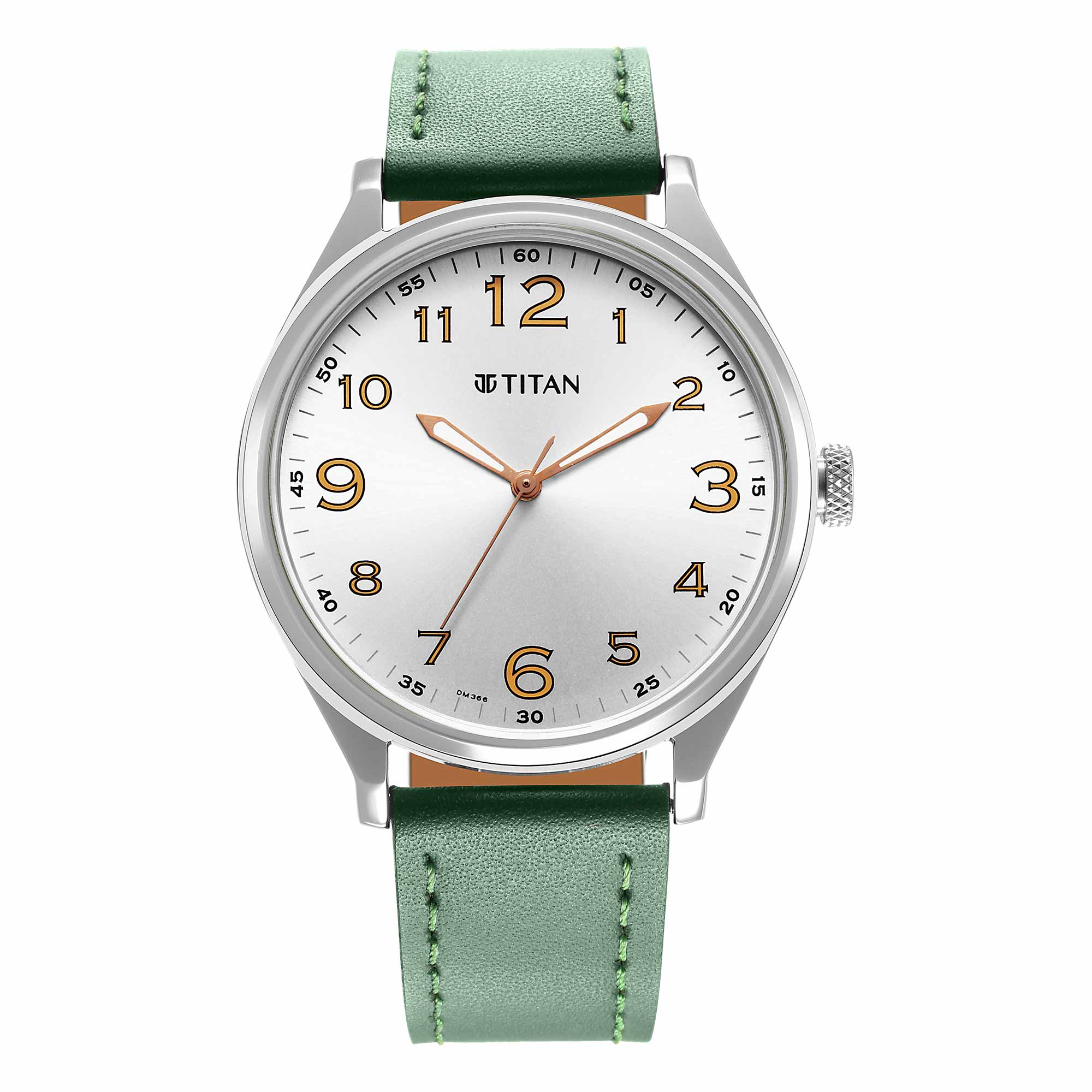 Titan Urban Analog Silver White Dial Leather Strap Watch for Men