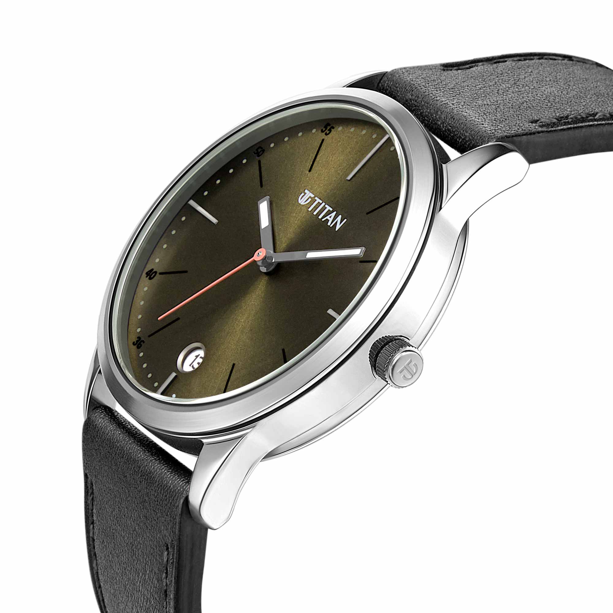 Titan Quartz Analog Leather Strap Watch for Men