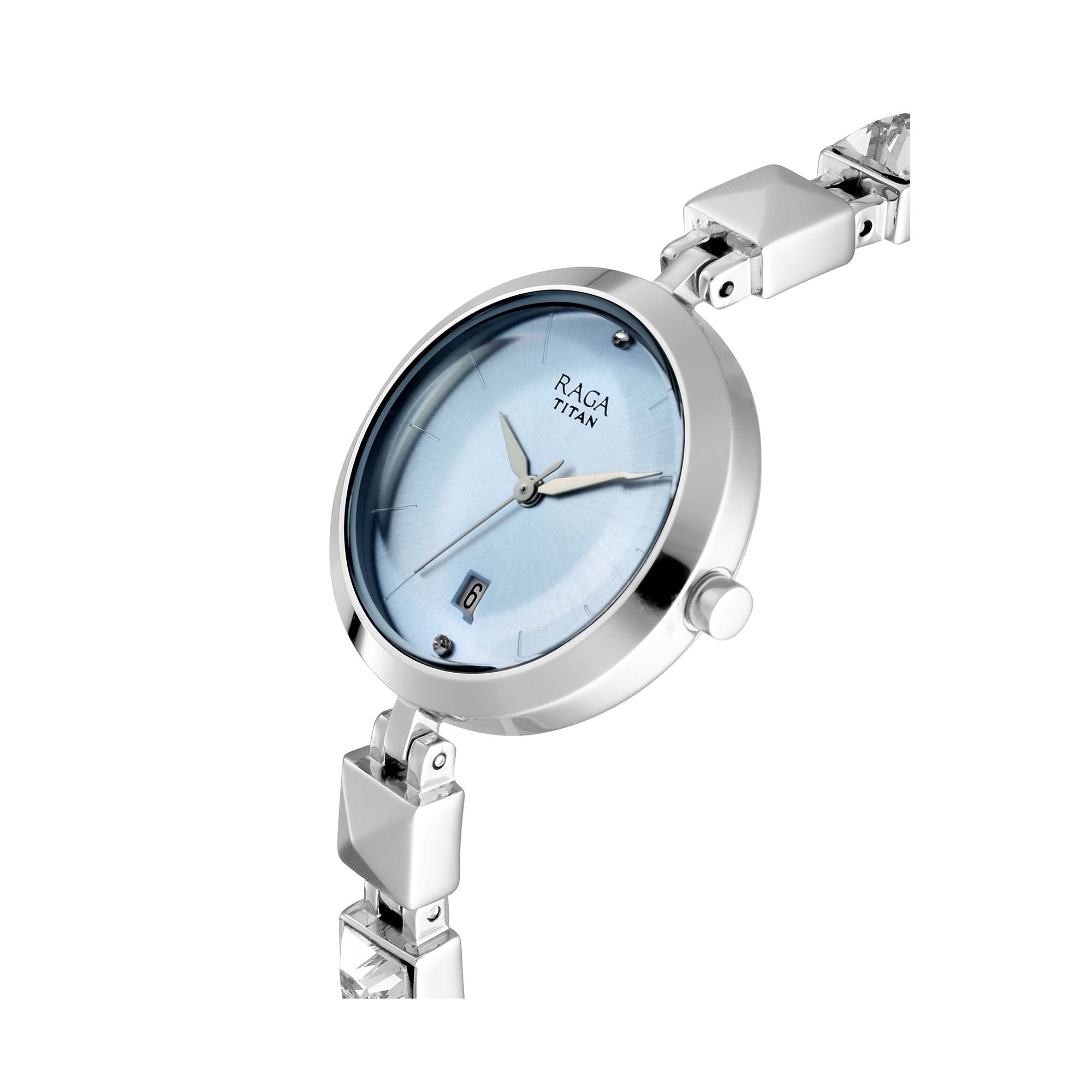 Titan Raga Viva Blue Dial Analog Metal Strap watch for Women