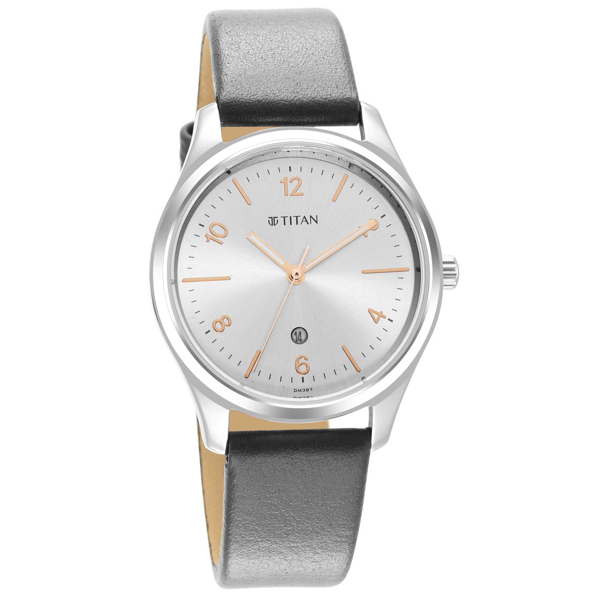 Titan Trendsetters Silver White Dial Analog Leather Strap Watch for Women