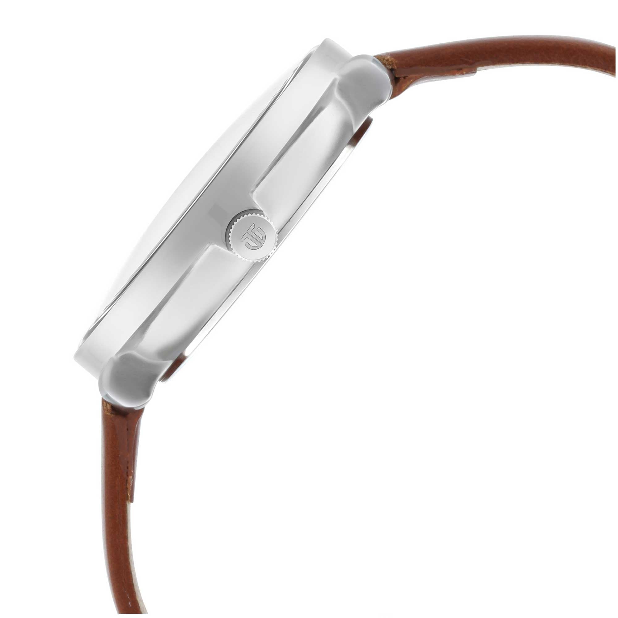 Quartz Watch- Analog Workwear Watch for women with Silver White Dial & Leather Strap
