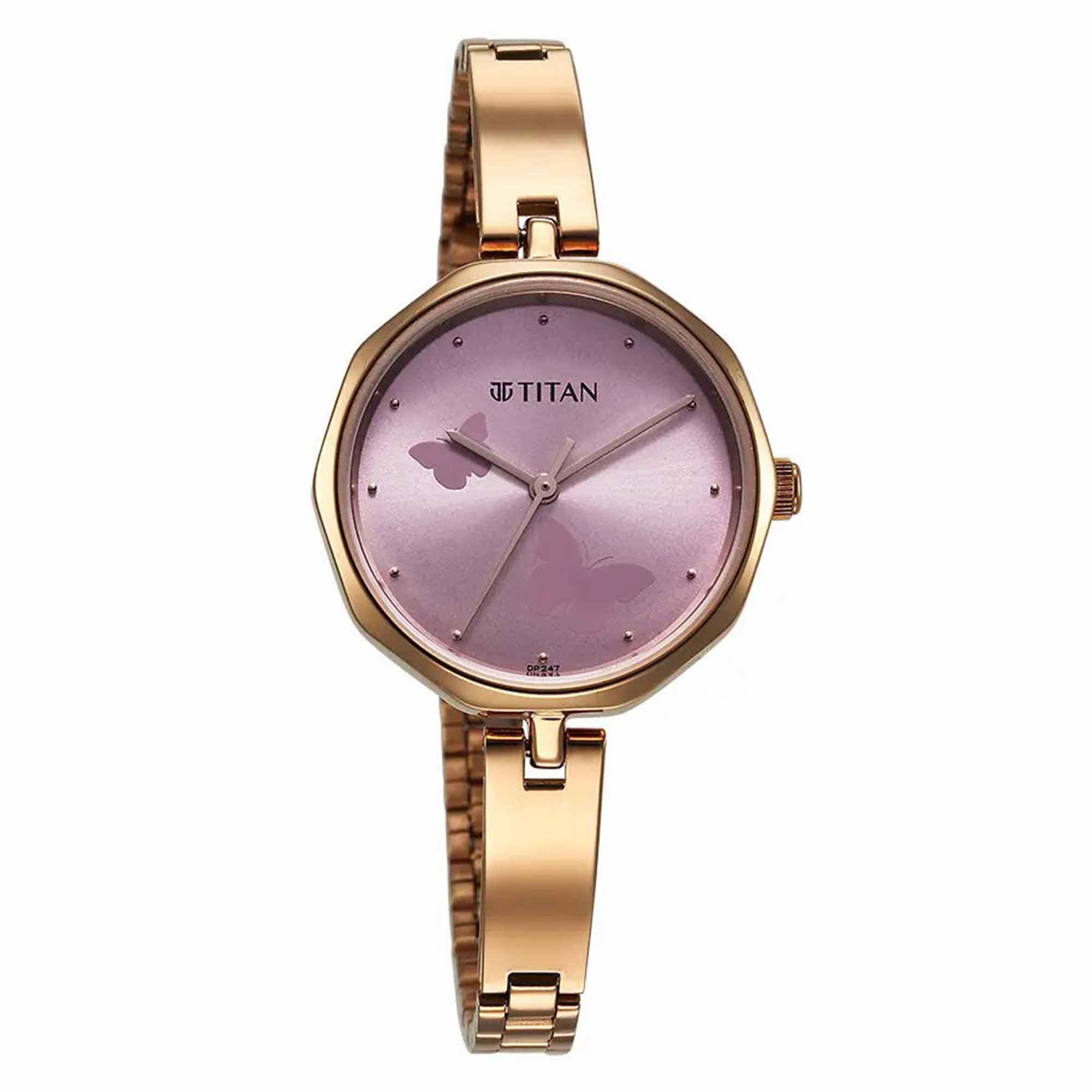 Titan Karishma Quartz Analog Pink Dial Stainless Steel Strap Watch for Titan Watches Singapore